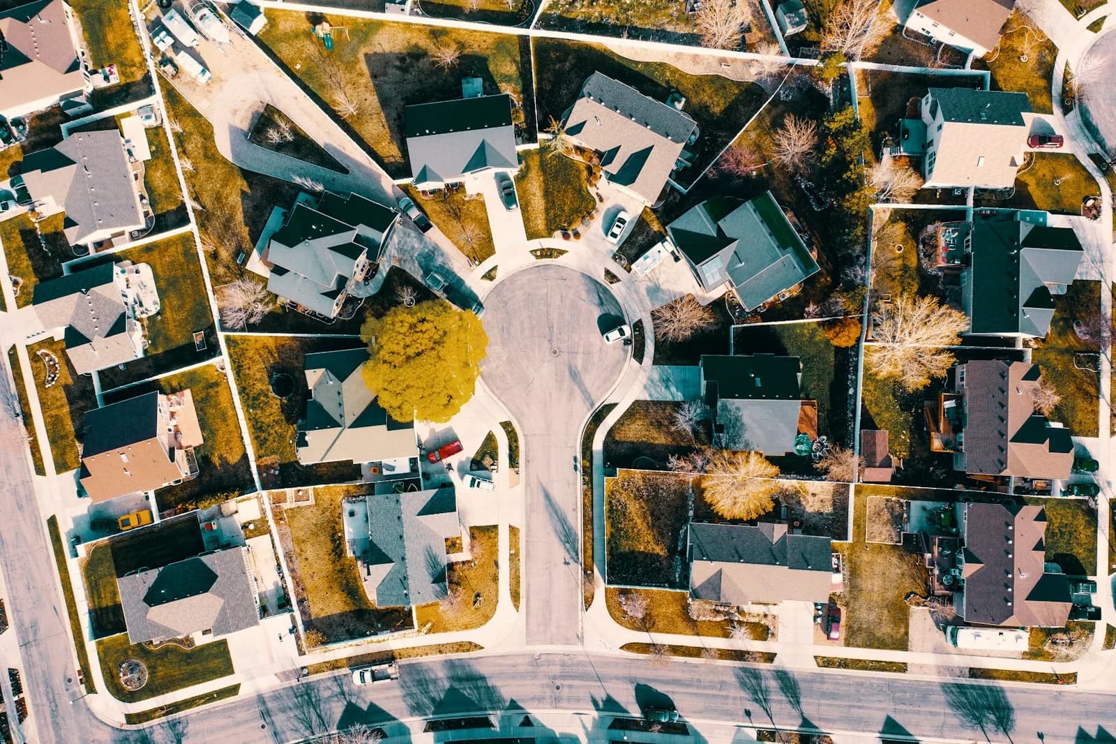 Aerial view of a construction site
