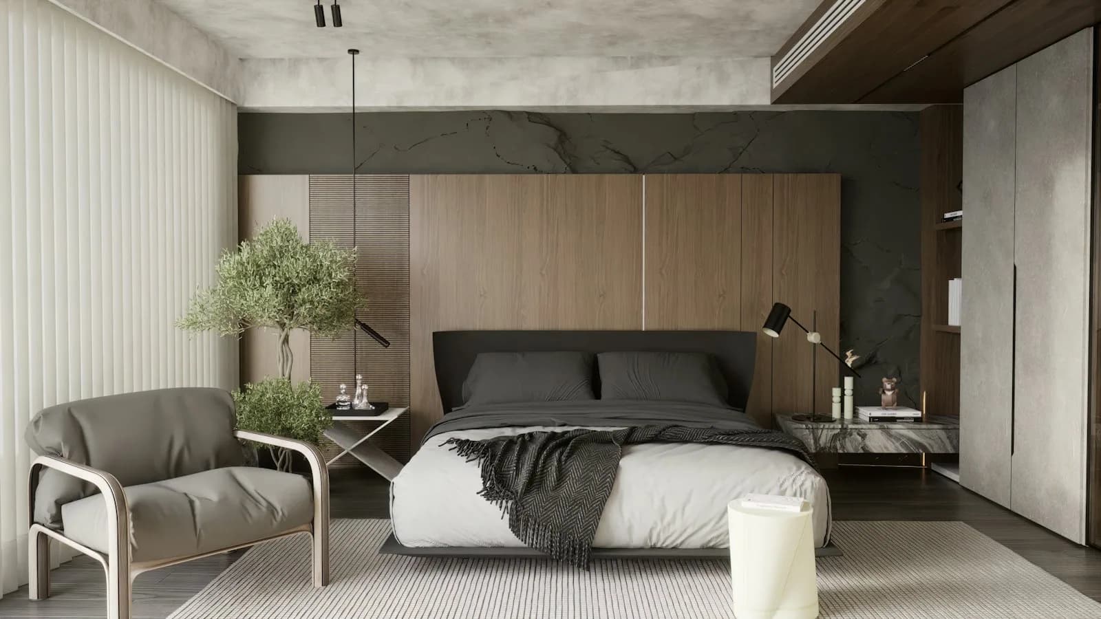 Primary bedroom with soft natural light